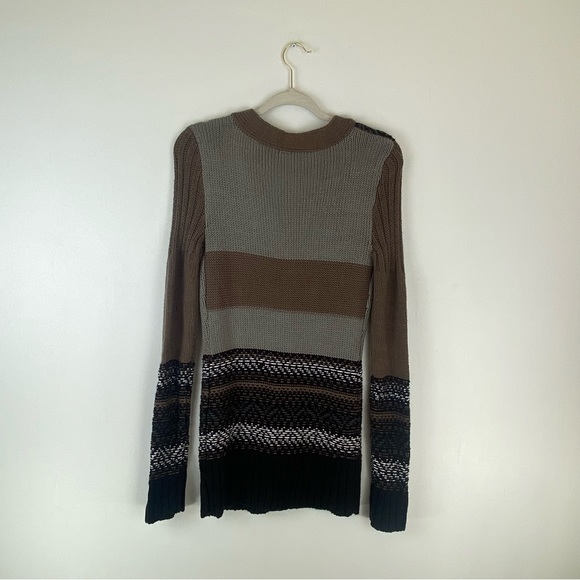 BKE Buckle Womens Medium Cardigan Sweater Brown Beige V Neck Button Front Cozy. - Picture 2 of 11